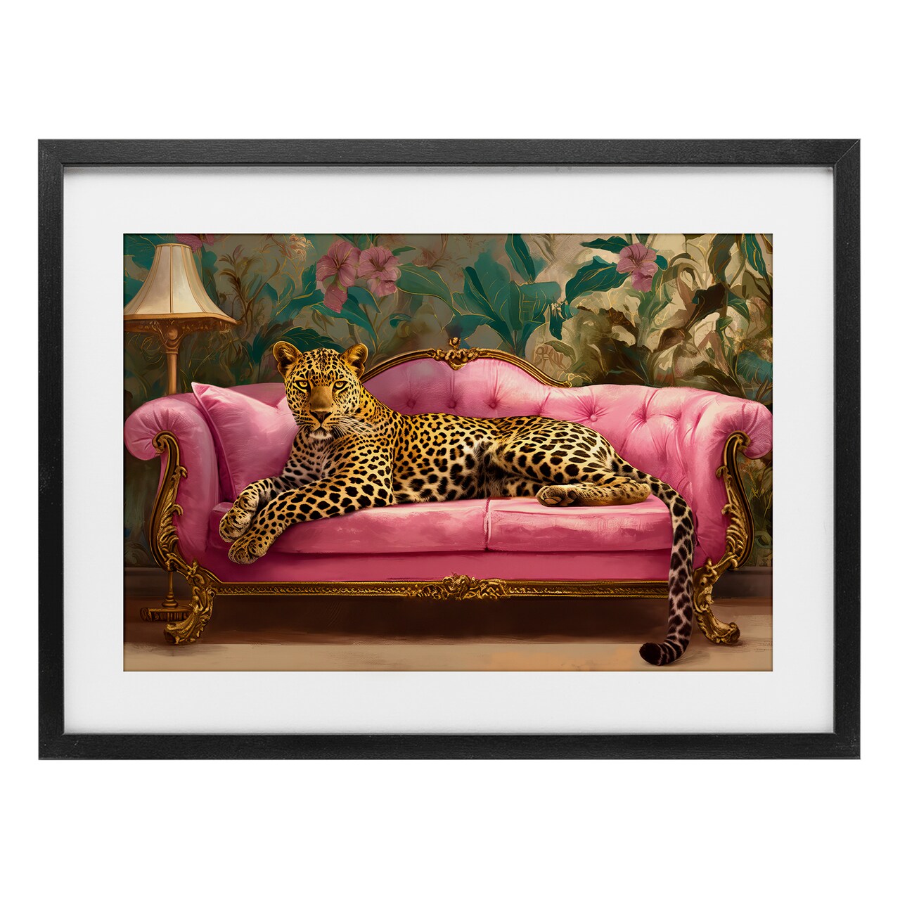 Stupell Industries Exotic Lounging Leopard Framed Print Under Glass, design by Tina LeCour